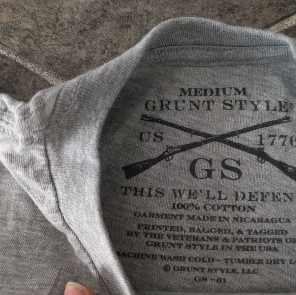 Grunt Style men's M grey tee NWOT - Picture 4 of 5